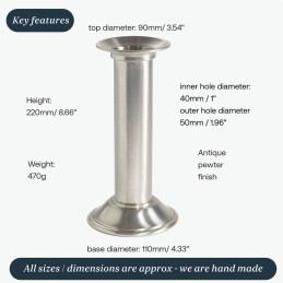 Pillar Antique Finish Candle Holder Large