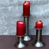 Pillar Antique Finish Pewter Candle Holder Large