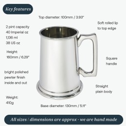 Plain Tankard 2 Pint