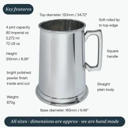 Plain Tankard 4 Pint