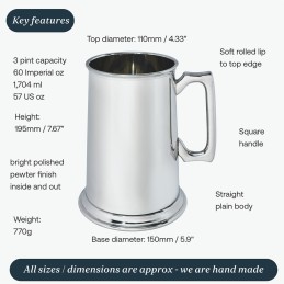Plain Tankard 3 PINT