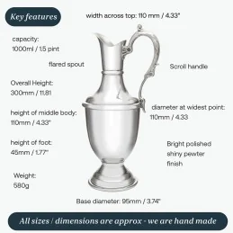 Claret Pewter Jug Large