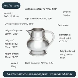 Water Pewter Jug Beer Pewter Pitcher Small