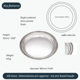 Celtic Rim Pewter Tray Small