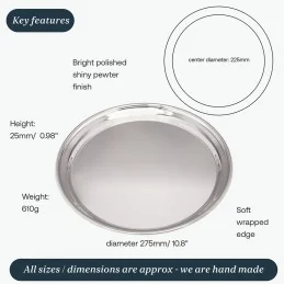 Round Pewter Tray Large