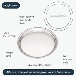 Round Pewter Tray Medium