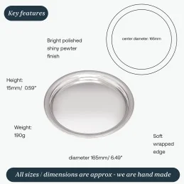 Round Pewter Tray Small