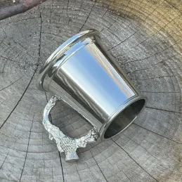 Thistle Handle Quarter Pint Pewter Mug