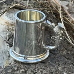 Thistle Handle Quarter Pint Pewter Mug