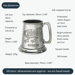 Welsh Dragon Quarter Pint Tankard