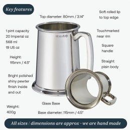 Plain Glass Base Heavy Tankard