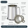 Plain Glass Base Heavy Pewter Tankard