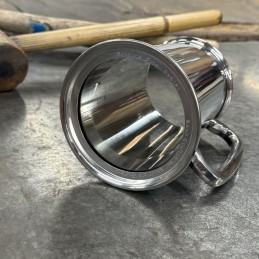 Plain Glass Base Heavy Pewter Tankard