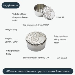 Yorkshire Rose Small Trinket Box