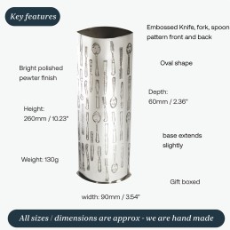 Knife Fork & Spoon Pewter Vase Large - 1