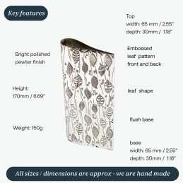 Leaf Bud Pewter Vase