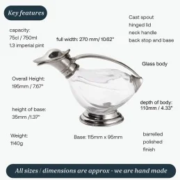 Pewter & Glass Duck Decanter