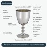 Dionysus Pewter Goblet – 380ml Vine Leaf Stem, Gift Box