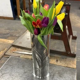 Peacock Pewter Vase Large