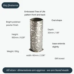 Tree of Life Pewter Bud Vase