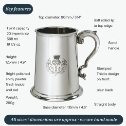 Thistle Pewter Tankard