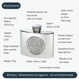 Celtic Circle Kidney Flask 2oz