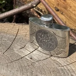 Celtic Circle Pewter Kidney Flask 2oz