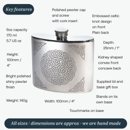 Celtic Knot Kidney Hip Flask