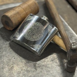 Celtic Knot Pewter Kidney Hip Flask