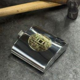 Celtic Gold Pewter Kidney Hip Flask