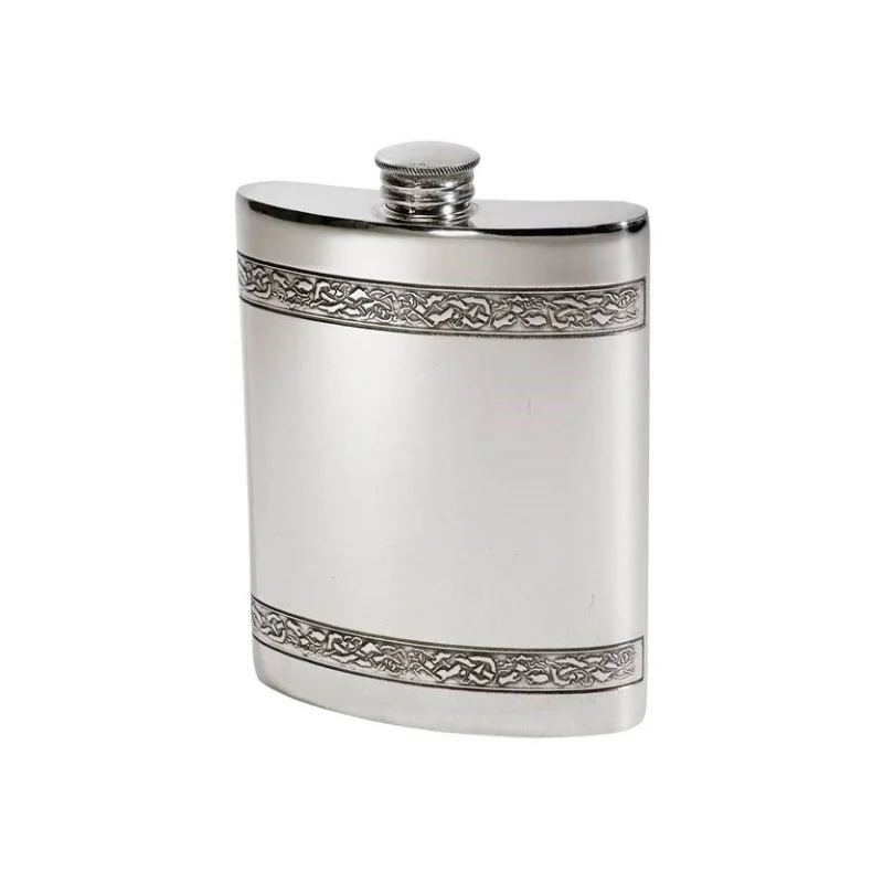 Horizontal Celtic Bands Kidney Hip Flask 6oz