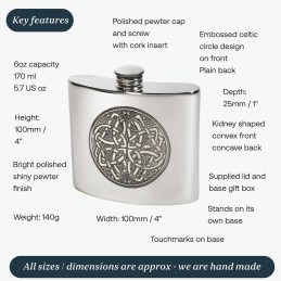 Celtic Circle Kidney Hip Flask