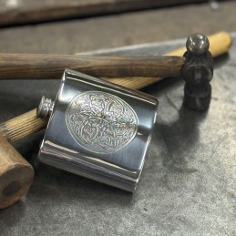 Celtic Circle Pewter Kidney Hip Flask