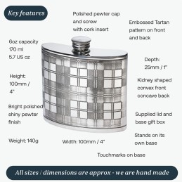 Tartan Kidney Hip Flask