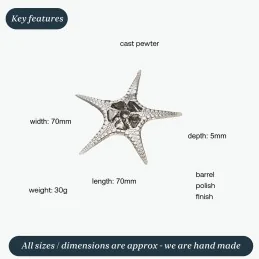 Fancy Starfish Shell Ornament (L)