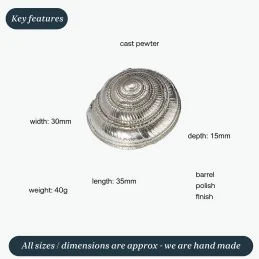 Flat Spiral Shell Ornament (L)