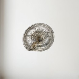 Flat Spiral Pewter Shell Ornament (L)