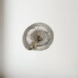 Flat Spiral Pewter Shell Ornament (L)