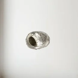 Flat Spiral Pewter Shell Ornament