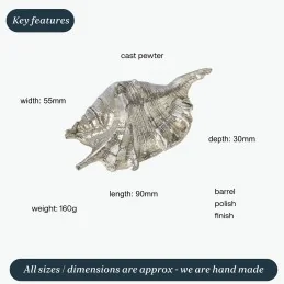 Spider Conch Pewter Shell Ornament