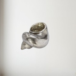 Spiral Pewter Shell Ornament (L)