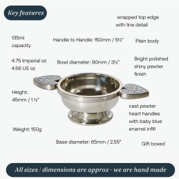 Baby Blue Heart of the Highlands Quaich