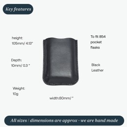 Black Leather Pouch 3oz Pocket Flasks