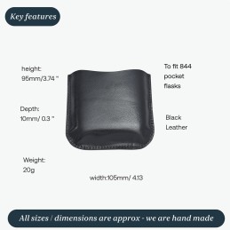 Black Leather Pouch 4oz Pocket Flasks