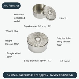 Millstones Small Pewter Trinket Box