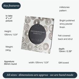 Millstones Pewter Photo Frame