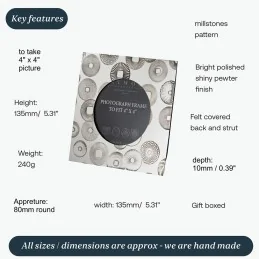 Millstones Pewter Photo Frame