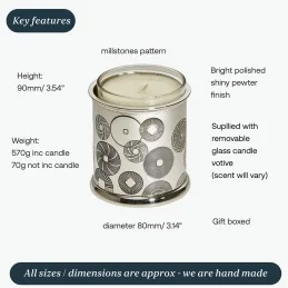  Millstones Pewter Candle Votive