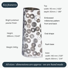 Millstones Pewter Vase, Large