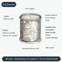 Retro Style Pewter Candle Votive